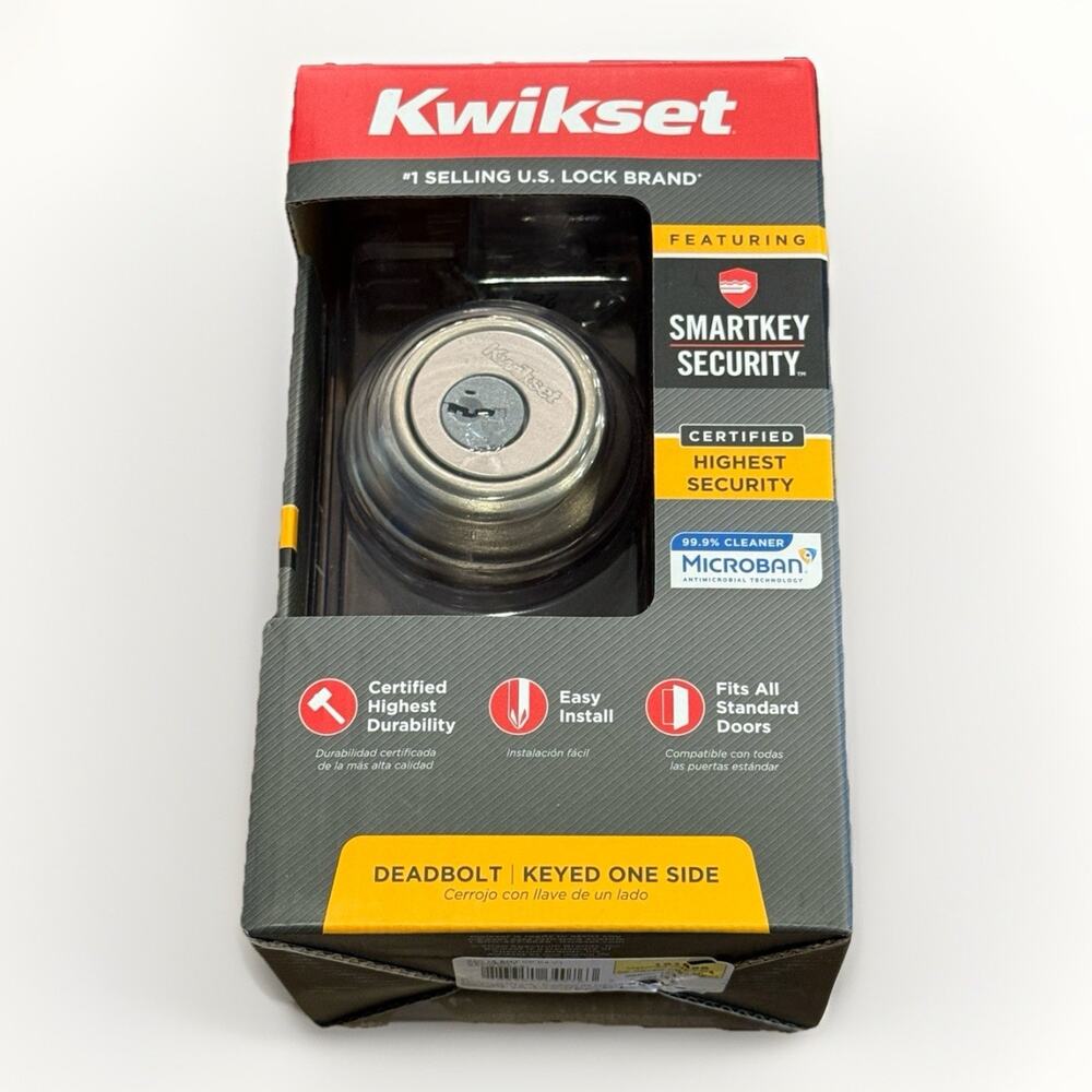 KWIKSET SMARTKEY Double Cylinder Deadbolt Satin Nickel KEYED BOTH SIDES NEW